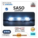 LED Module Saso LEDXpert Samsung KW SMD 2835 Cover Transparan | 3 Mata - White / Putih